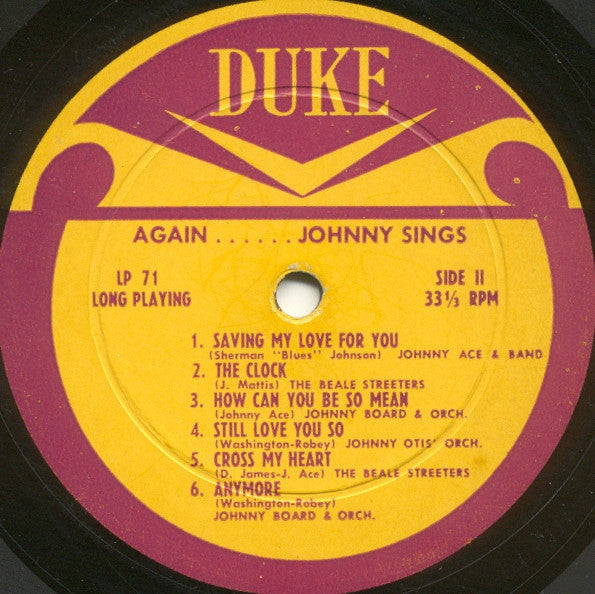 Johnny Ace - Memorial Album For Johnny Ace - LP