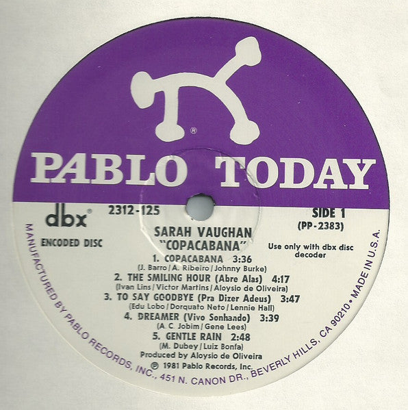 Sarah Vaughan - Copacabana - LP