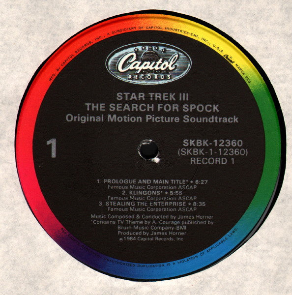 James Horner - Star Trek III: The Search For Spock (Original Motion Picture Soundtrack) - LP
