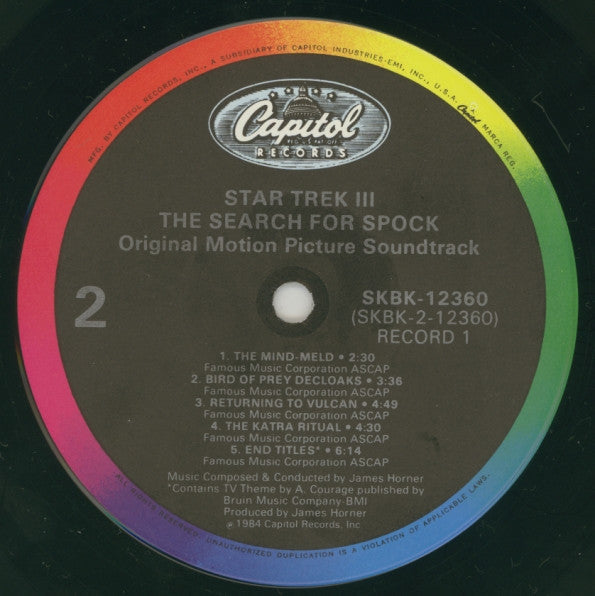 James Horner - Star Trek III: The Search For Spock (Original Motion Picture Soundtrack) - LP