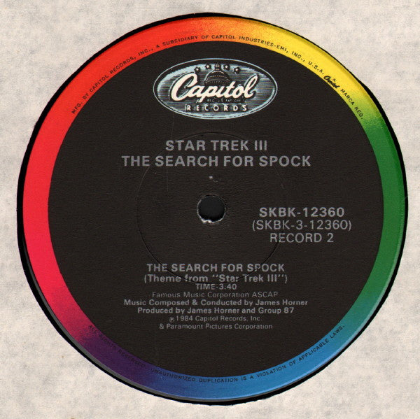 James Horner - Star Trek III: The Search For Spock (Original Motion Picture Soundtrack) - LP