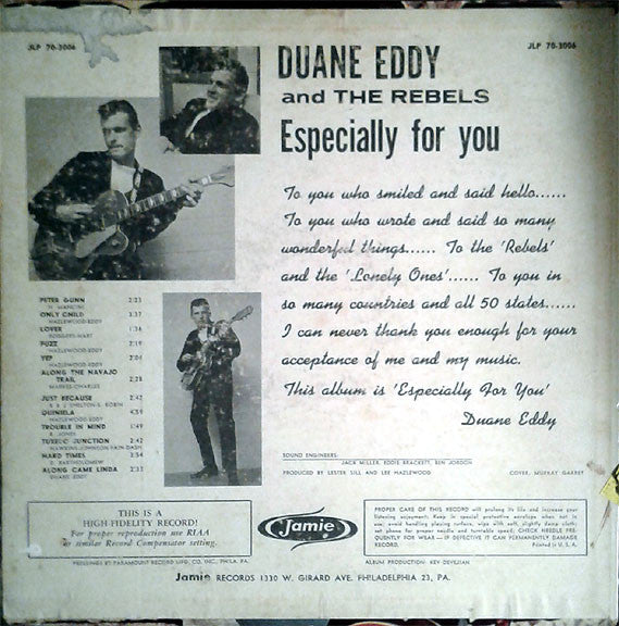 Duane Eddy And The Rebels - Especially For You - LP