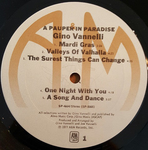 Gino Vannelli - A Pauper In Paradise - LP