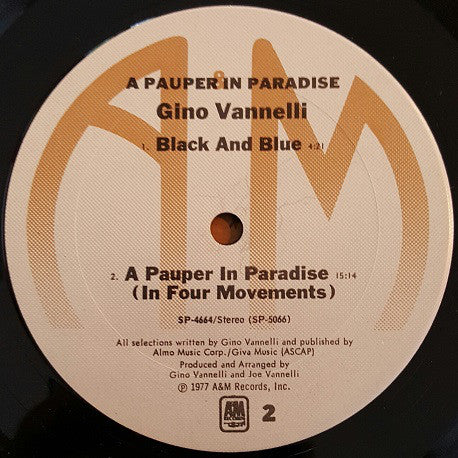 Gino Vannelli - A Pauper In Paradise - LP