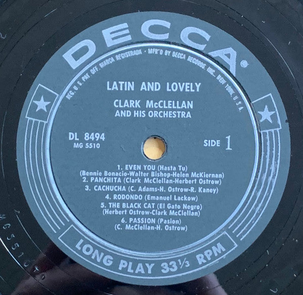 Clark McClellan And His Orchestra* - Latin . . . And Lovely - LP