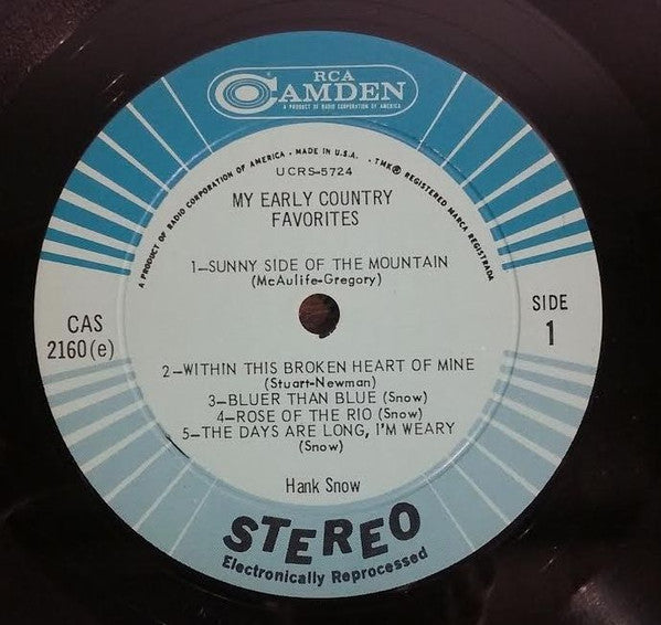 Hank Snow - My Early Country Favorites - LP