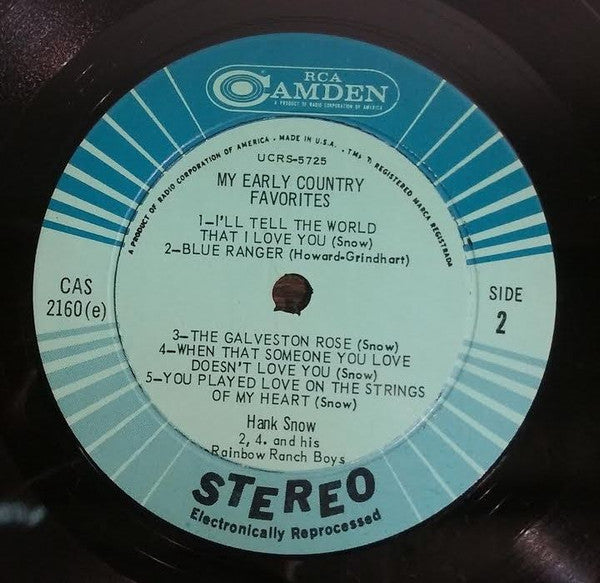 Hank Snow - My Early Country Favorites - LP