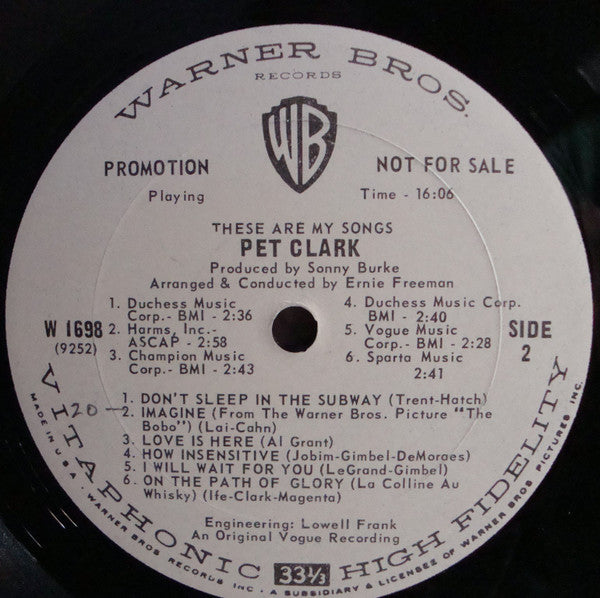 Pet Clark* - These Are My Songs - LP