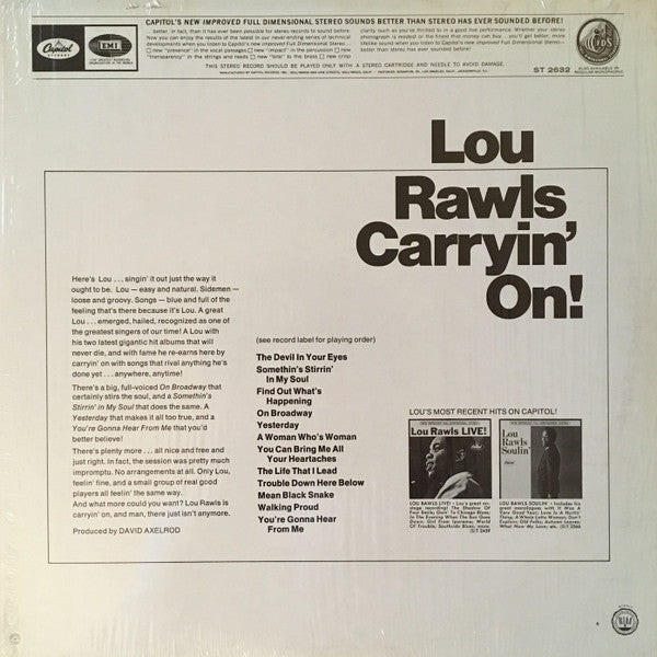 Lou Rawls - Carryin' On! - LP