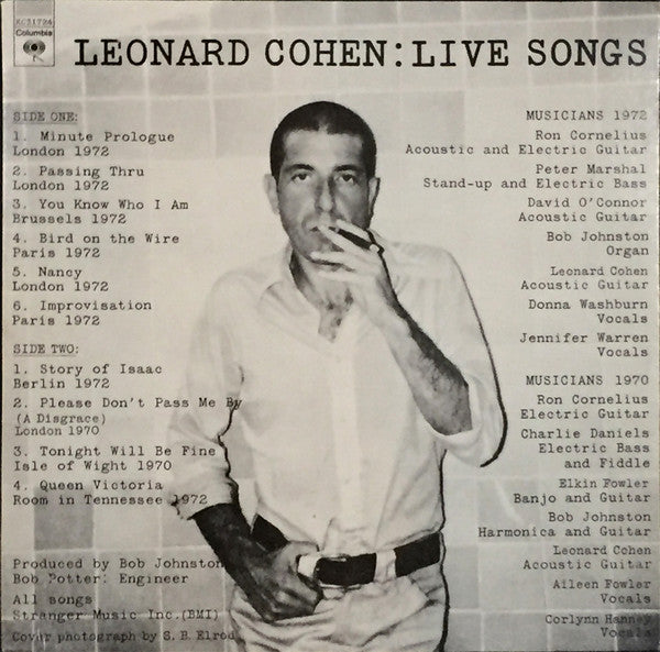 Leonard Cohen - Live Songs