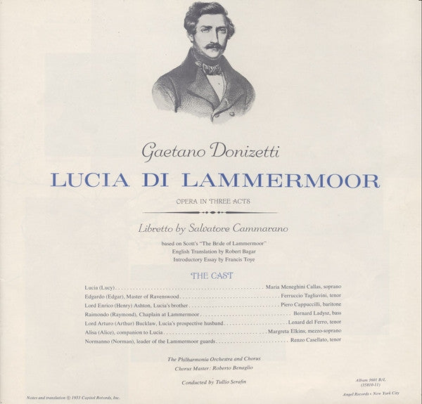 Callas*, The Philharmonia Orchestra* And Chorus*, Tullio Serafin - Lucia Di Lammermoor (Opera In Three Acts) - LP